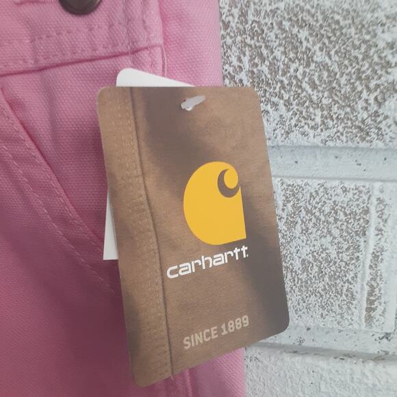 Carharrt Bib Overalls Pink NWT 18mos Adorable Snap Leg - Picture 4 of 9